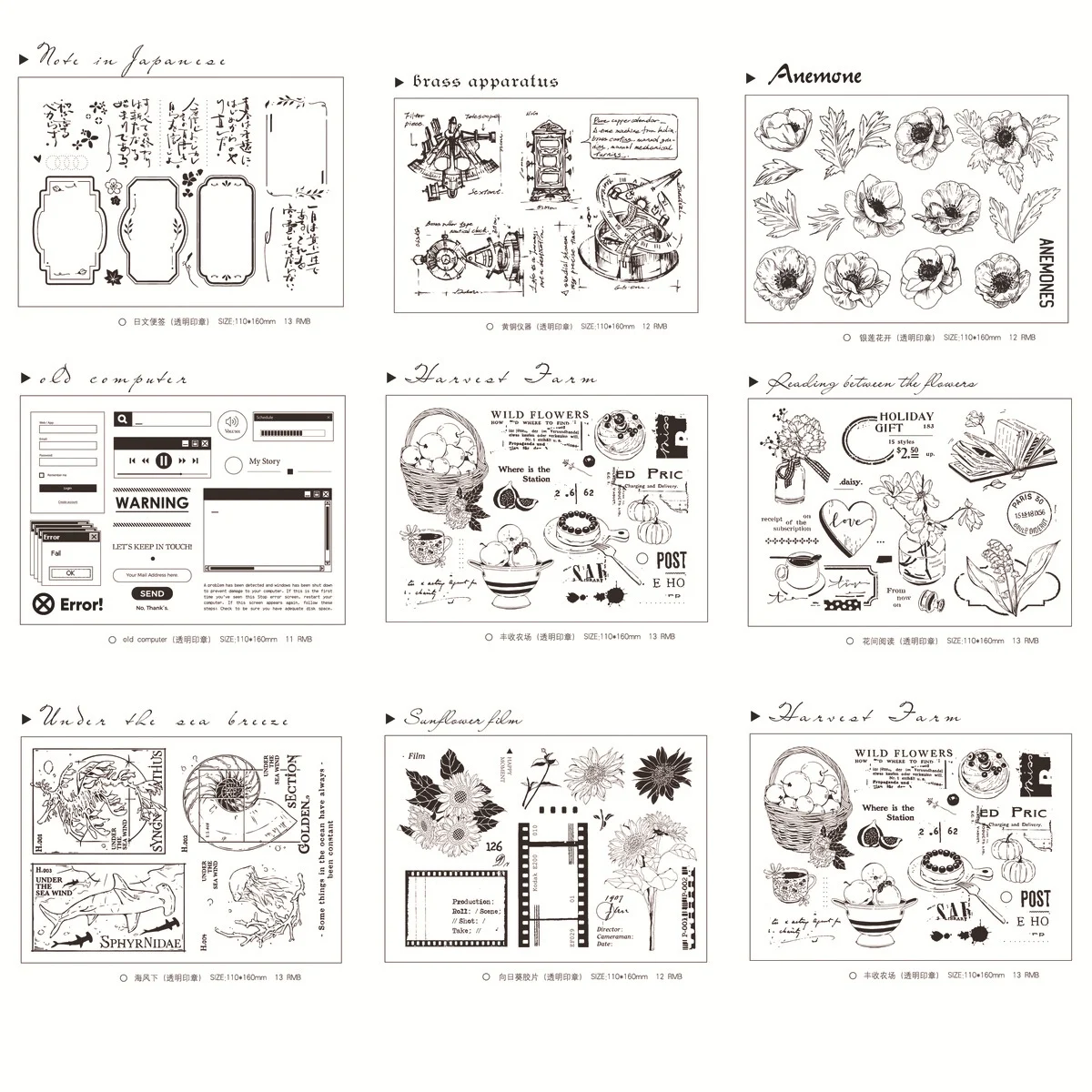 Vintage Butterflies Clear Silicone Stamps for DIY Scrapbooking and Decorative Albums