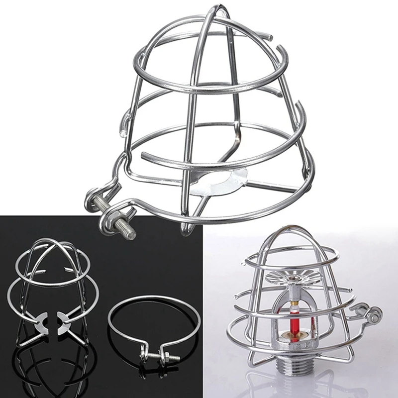 2X Fire Sprinkler Headguard,Fire Sprinkler Head Protection Frame Recessed Heavy Duty Chrome Plated Headcage