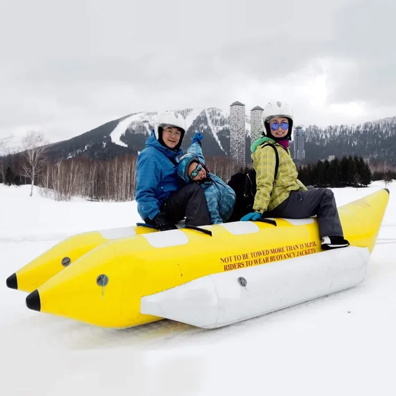 Factory Inflatable Snow Sled Hot Sale Winter Outdoor Amusement Play Game Banana Snow Tube Toys