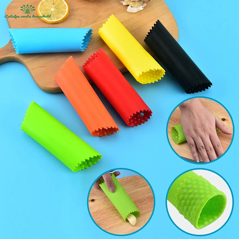 

Silicone Garlic Peeler Easy Useful Kitchen Fruit Vegetable Tools Tube Garlic Stripper Non-toxic Safety Gadget