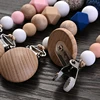 New Baby Wooden Pacifier Clip Wood Crochet Rabbit Teething Soother Chain For Nursing Chew Toy Baby Dummy Holder Chain BPA Free 4