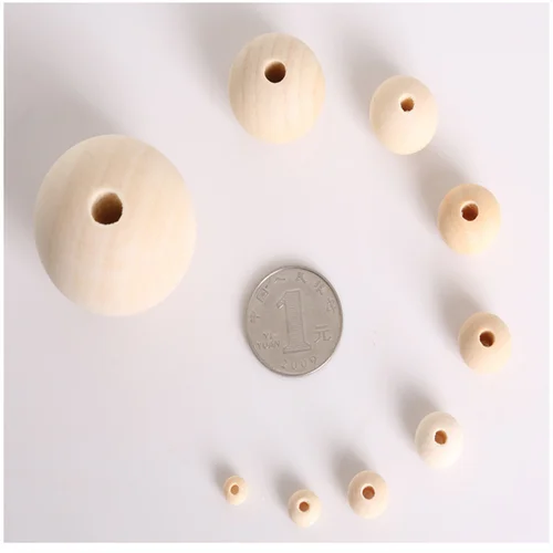 천연 나무 원형 느슨한 스페이서 비드, DIY 무연 볼 참 목걸이, 쥬얼리 제작, 수제 액세서리, 10 개, 50 개, 100 개, 6-25mm 3