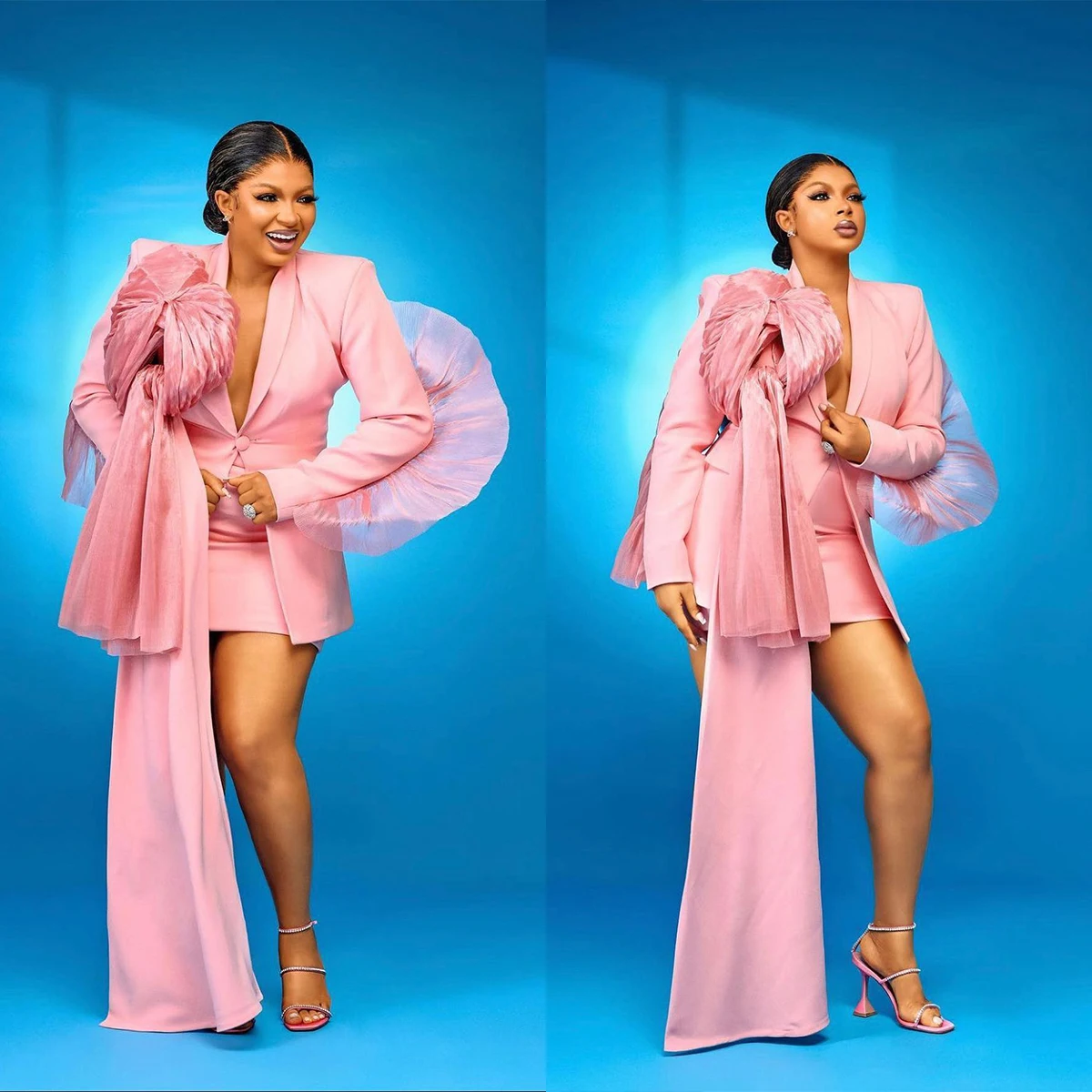 

Red Carpet Women Pants Suits Wedding Blazer For Parties Wear Flowers Custom Made Jacket Set 2 Pieces