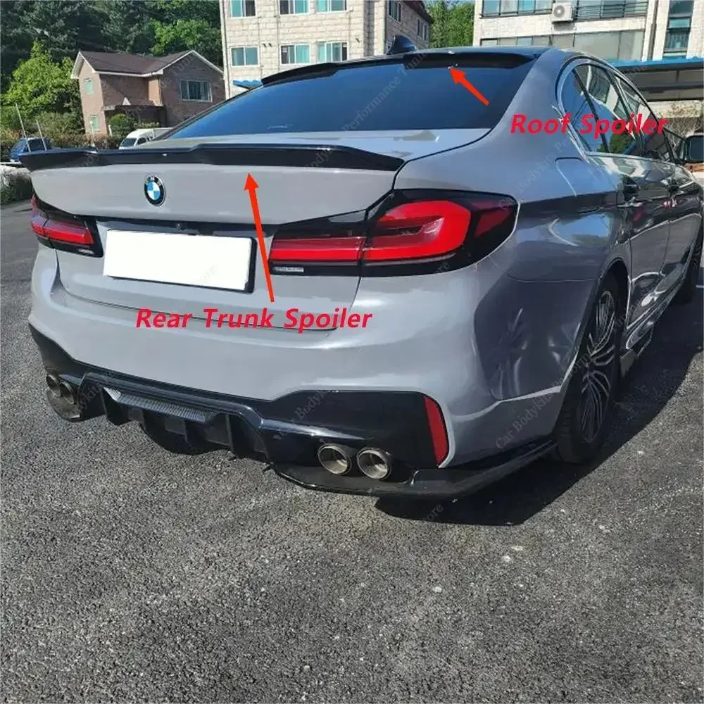Custom Painted #668 Jet Black Spoiler For BMW 5-Series G30 Sedan (2017-2023) – Easy DIY Adhesive Installation