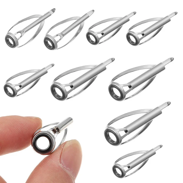 6.7mm Iron Fishing Rod Guide Repair Kit Eyelet Replacement, Silver 8 Pack