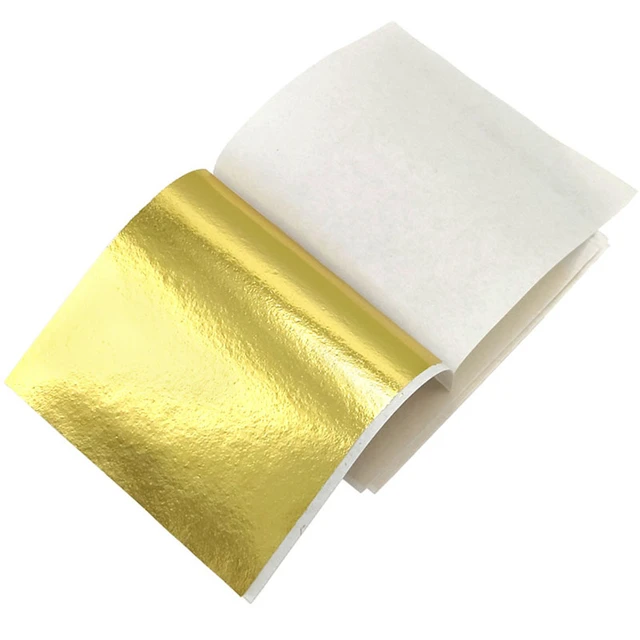 100Sheets Imitation Gold Silver Foil Paper Leaf Gilding DIY Epoxy Resin Art  Craft Paper Birthday Wedding Cake Dessert Decoration - AliExpress