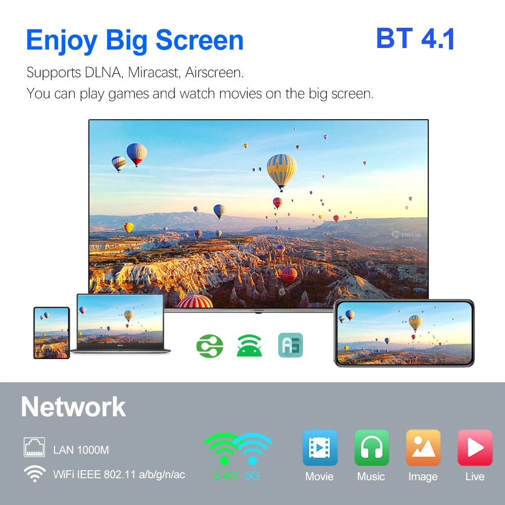 TOX3 Smart TV Box Android 11.0 4GB 32GB Amlogic S905X4 4K Media Player Wifi 1000