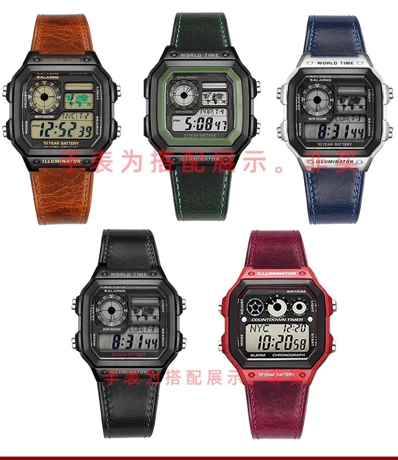 18 mm Retro-Uhrenarmband aus Rindsleder für G-Shock Casio A158 A158W/A168/f91w/AE-1200/A159/A169 AE1300 Serie Vintage Schnellverschluss-Armband – Detail 3