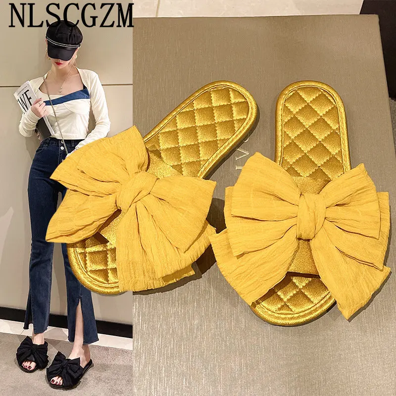 

Ladies Shoes Slippers for Woman Beach Slippers Butterfly Knot Flats Shoes Womens Slippers Women Luxury домашняя одежда женская