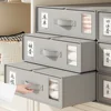 Bed Sheet Storage Box Blanket Quilt Cover Storage Box Clothing Fabric Sheet Storage Bin for Bedding Sheets Duvet Covers Blankets 1