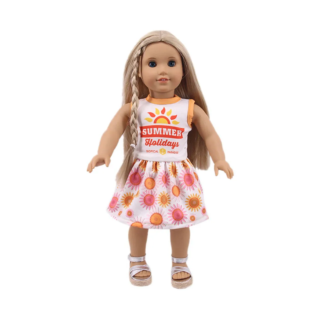 25 Styles Yellow Skirt Doll Clothes For 43 Cm Baby Doll & 18 inch American Doll Girl's Dress,Our Generation Accessories Toys