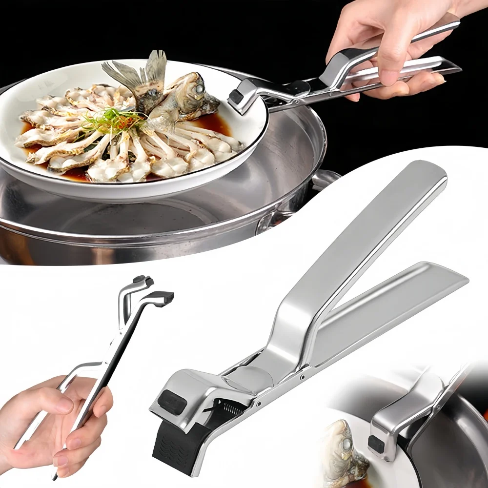 Stainless Steel Bowl Clip Thickened Plate Clip Silicone Anti-slip Anti-scalding Baking Tray Steamer Box Kitchen Essential Tools