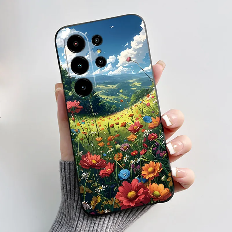 Anti-Scratch Black Cat Pattern Soft Phone Case