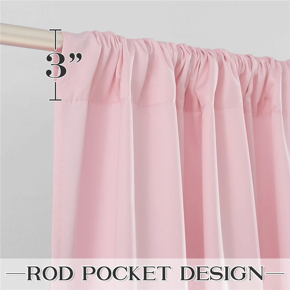 NICETOWN 1pc Ruffle Curtains Window Panel for Living Dining Room Bedroom Blackout Luxury Solid Color Curtains