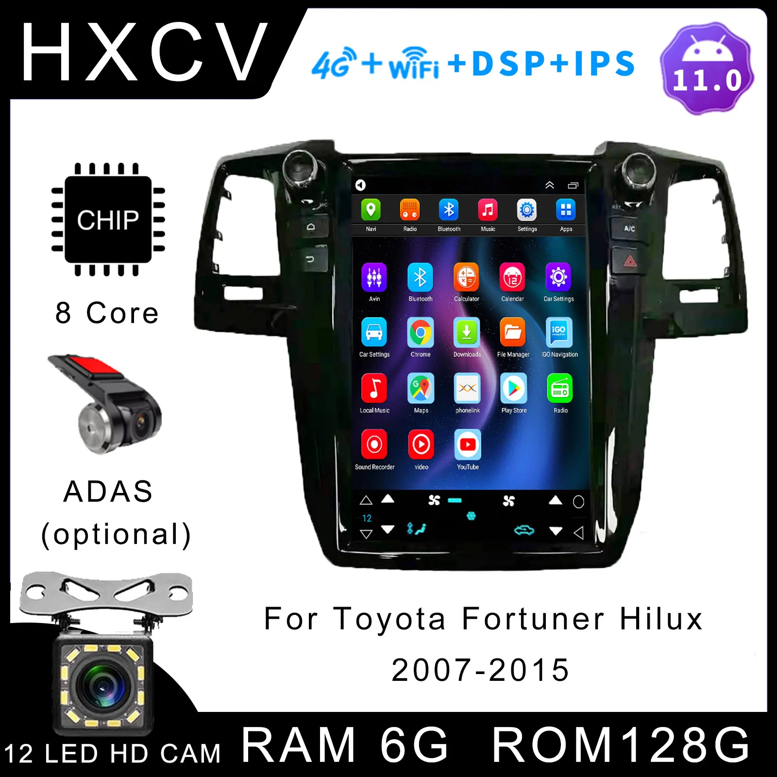 Вертикальный экран Tesla Style Android автомобильное радио для Toyota Fortuner Hilux 2007- 2015