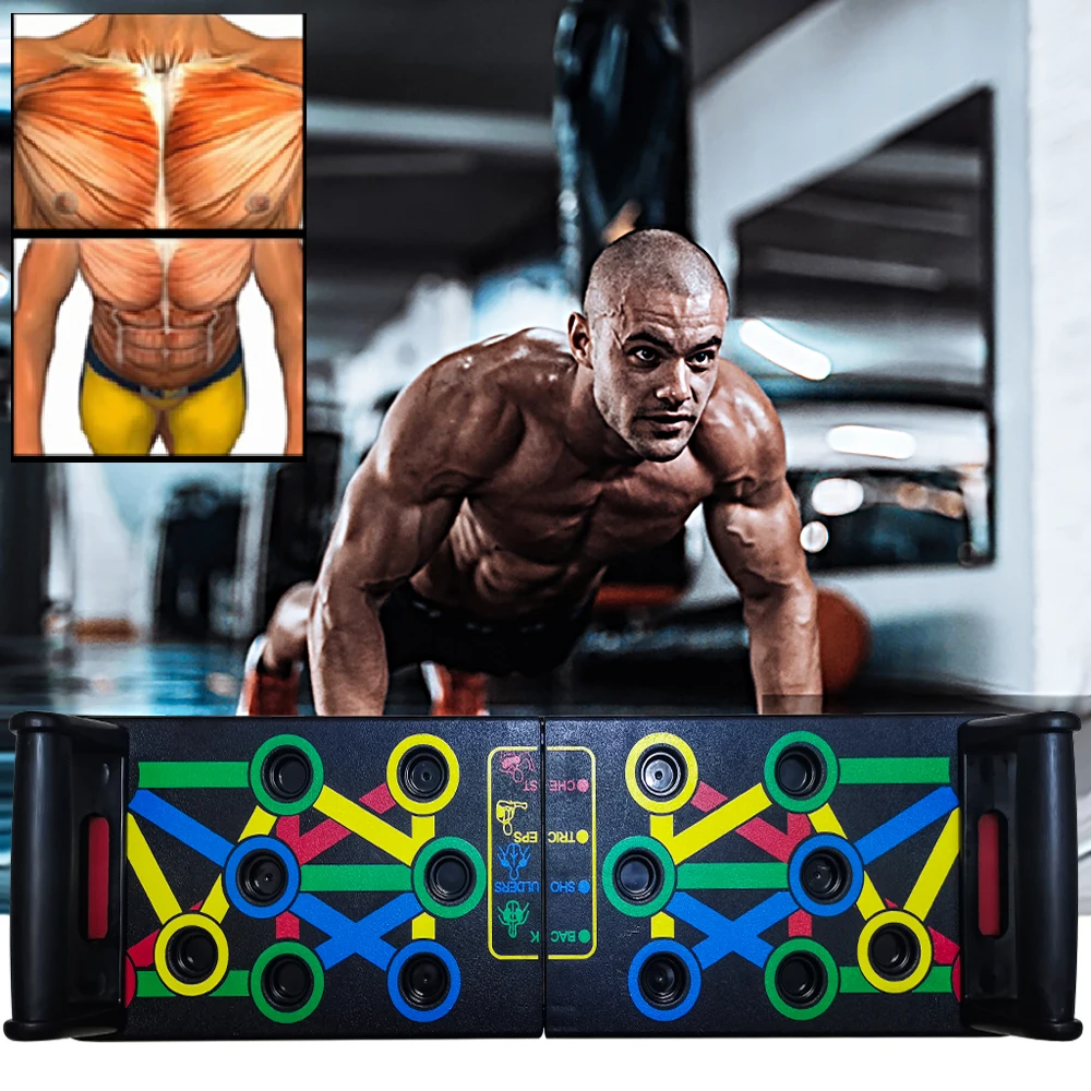 Push Up Board 14 in 1 Push-Up Rack Board Stand For ABS Abdominal Muscle Building Exercise Fitness