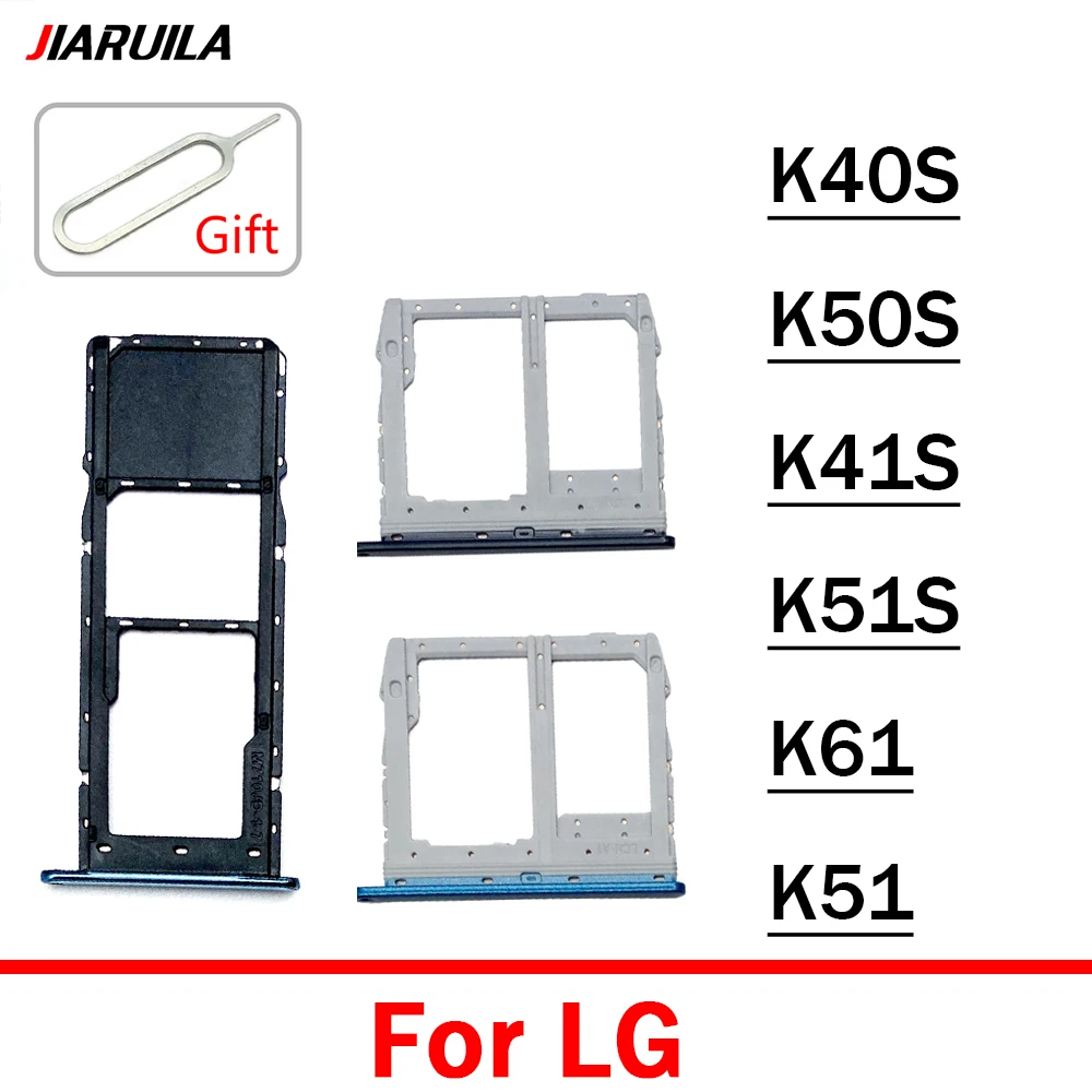 

50Pcs/lots , For LG K40S K50S K41S K51S K61 K51 New SIM Card Chip Slot drawer SD Card Tray Holder Adapter With Tools