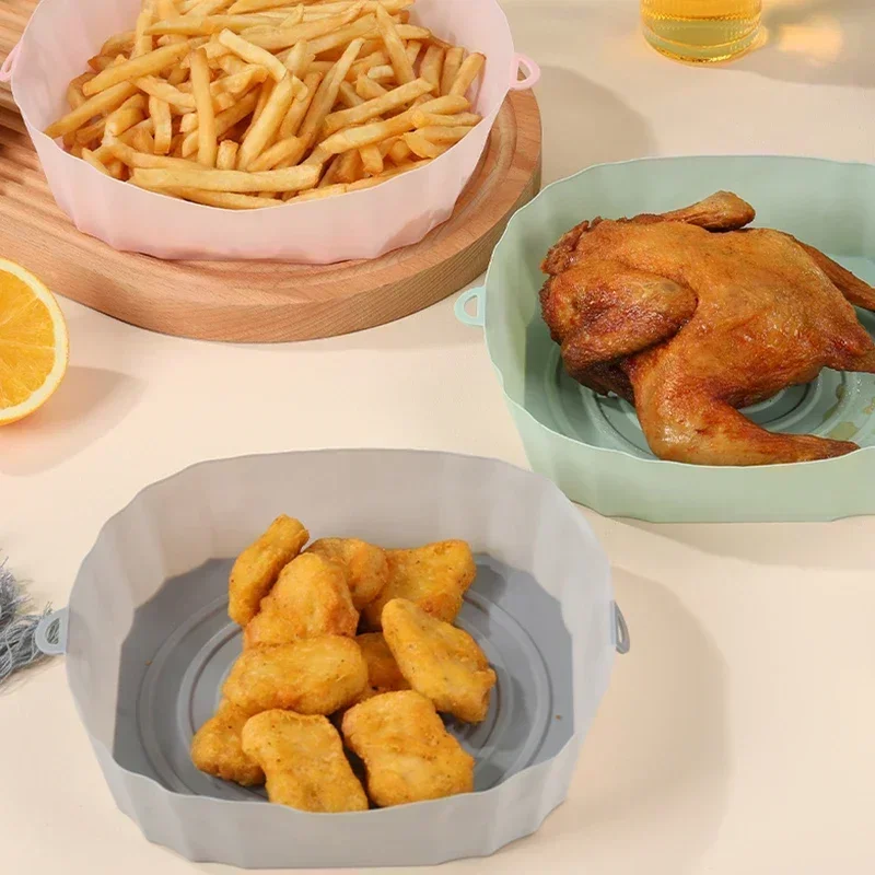 Air Fryer Tray Air Fryer Accessories 18CM Silicone Basket