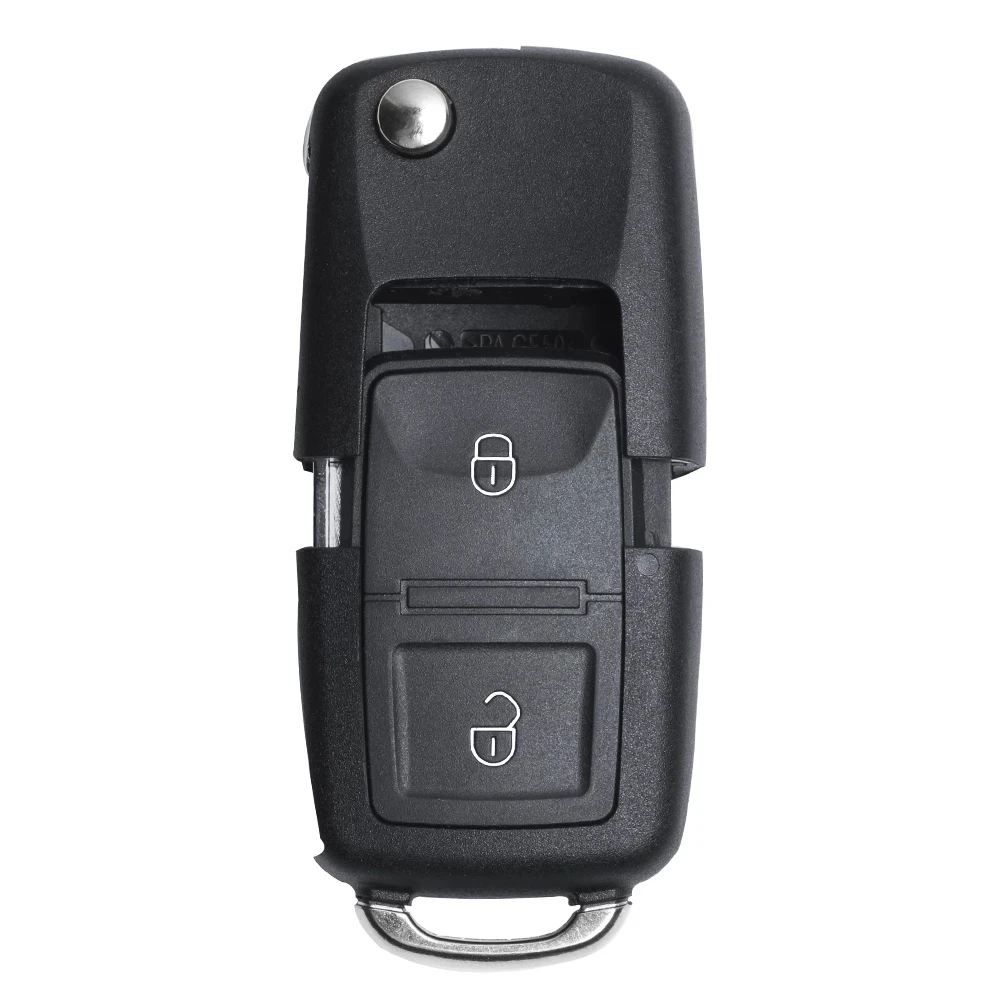 KEYECU VW Sharan Model 2004-2008 7M3 959 753 433MHz 2 Button Folding Flip Remote Key 7M3959753 ID48 Chip HU66 Blade car remote key car key