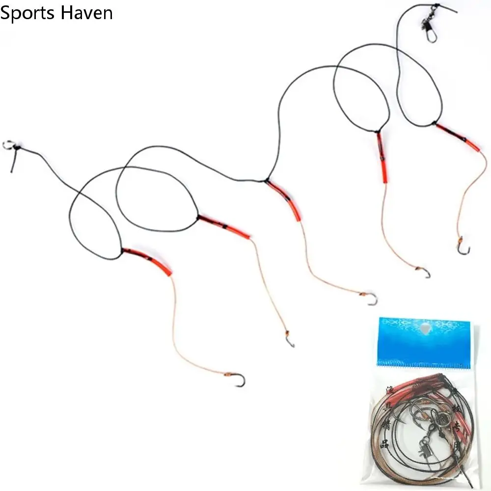 1PC Swivel Fishhooks String Hook Set 5 # -13 # High Carbon Steel Single Hook Rigs Swivel Fishing Accessories