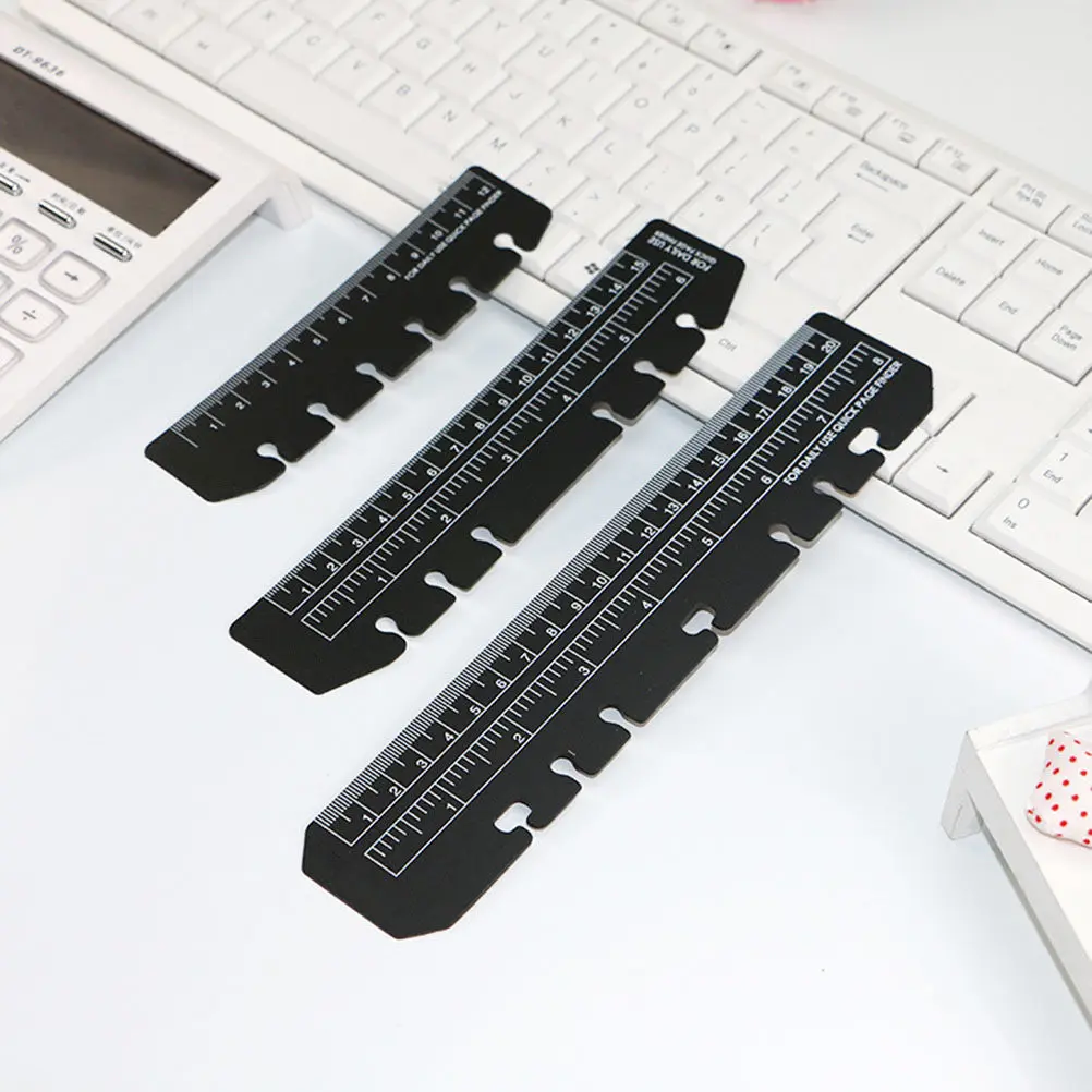 3Pcs 투명 PVC 분리기 눈금자 페이지 파인더 6 홀 바인더 노트북용 경량 얇은 휴대용 A5 A6 A7 학교 사무실