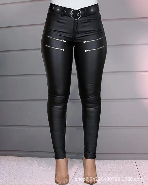 Sexy Back Zipper Black Slim Pants 2022 Autumn Winter Women Fashion High Waist Skinny Pencil Pant Female Streetwear Trousers black 4
