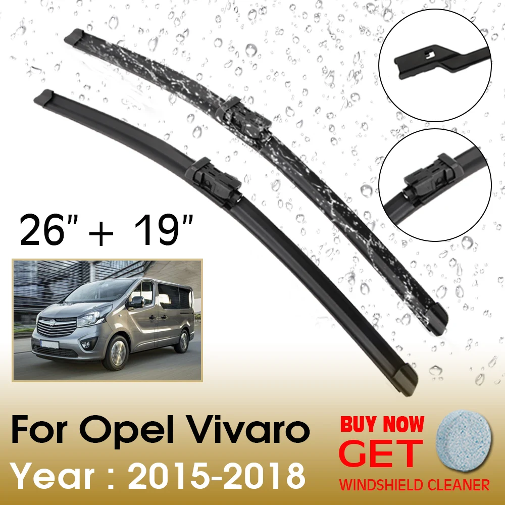 

Car Wiper Blade For Opel Vivaro 26"+19" 2015-2018 Front Window Washer Windscreen Windshield Wipers Blades Accessories