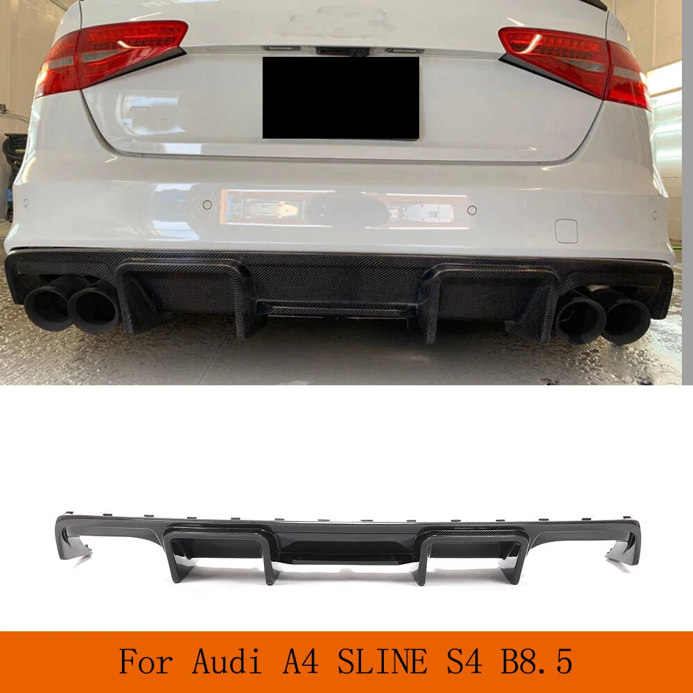 Rear Bumper Diffuser Lip Spoiler for Audi S4 Sedan 4 Door 2013 - 2016 B8.5 Car Rear Bumper Diffuser Lip Spoiler Carbon Fiber