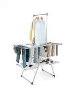 Clothes Drying Rack Stainless Steel Foldable Laundry Drying Rack with with 6-Level Adjustable Height High Hanger Design 1
