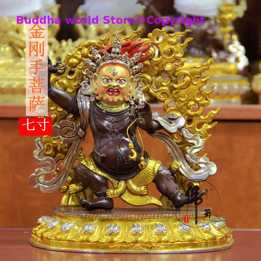

High grade Tibet temple Omnipotent Vajrapani Bodhisattva buddha statue home Exorcism good luck health safety Protection Buddhism