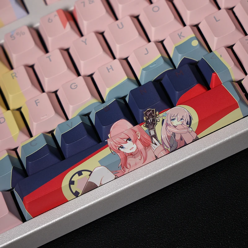 Bocchi-o Rock Hitori Gotoh Backlit Keycap Pbt Lados Tintura Subbed Keycaps Desenhos Animados Anime Gaming Key Caps 108 Chaves - Imagem 6