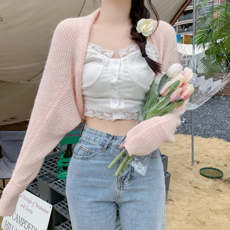 y2k Shrug 2000s Women Clothes Solid Color Long Sleeve Cropped Knitted Tops Sun Protection Cardigan Coquette Clothing 6 y2k Shrug 2000s Women Clothes Solid Color Long Sleeve Cropped Knitted Tops Sun Protection Cardigan Coquette Clothing