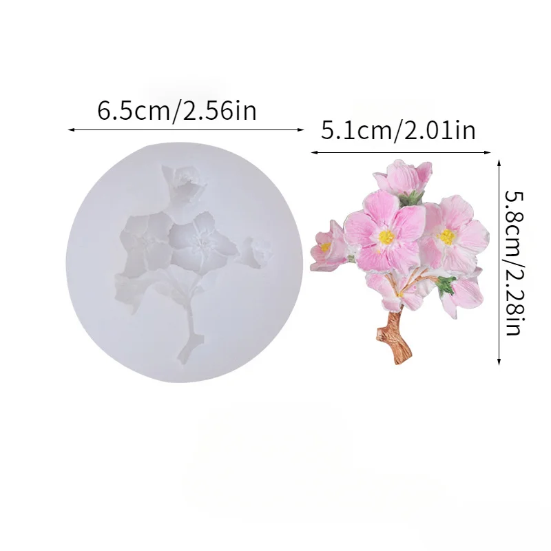 【Silicone Flower Mold Set】6Set of Silicone Flower Molds-Plum Blossom、Lavender、Linglan、Osmanthus、Hydrangea Candle Shape、Aromather