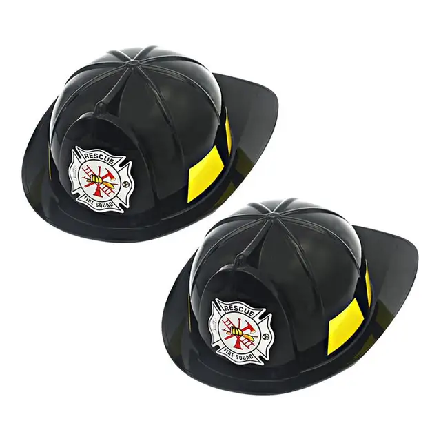 2Pcs Decorative Fire Helmets Simulated Firefighter Hats Adorable Children Toys 6