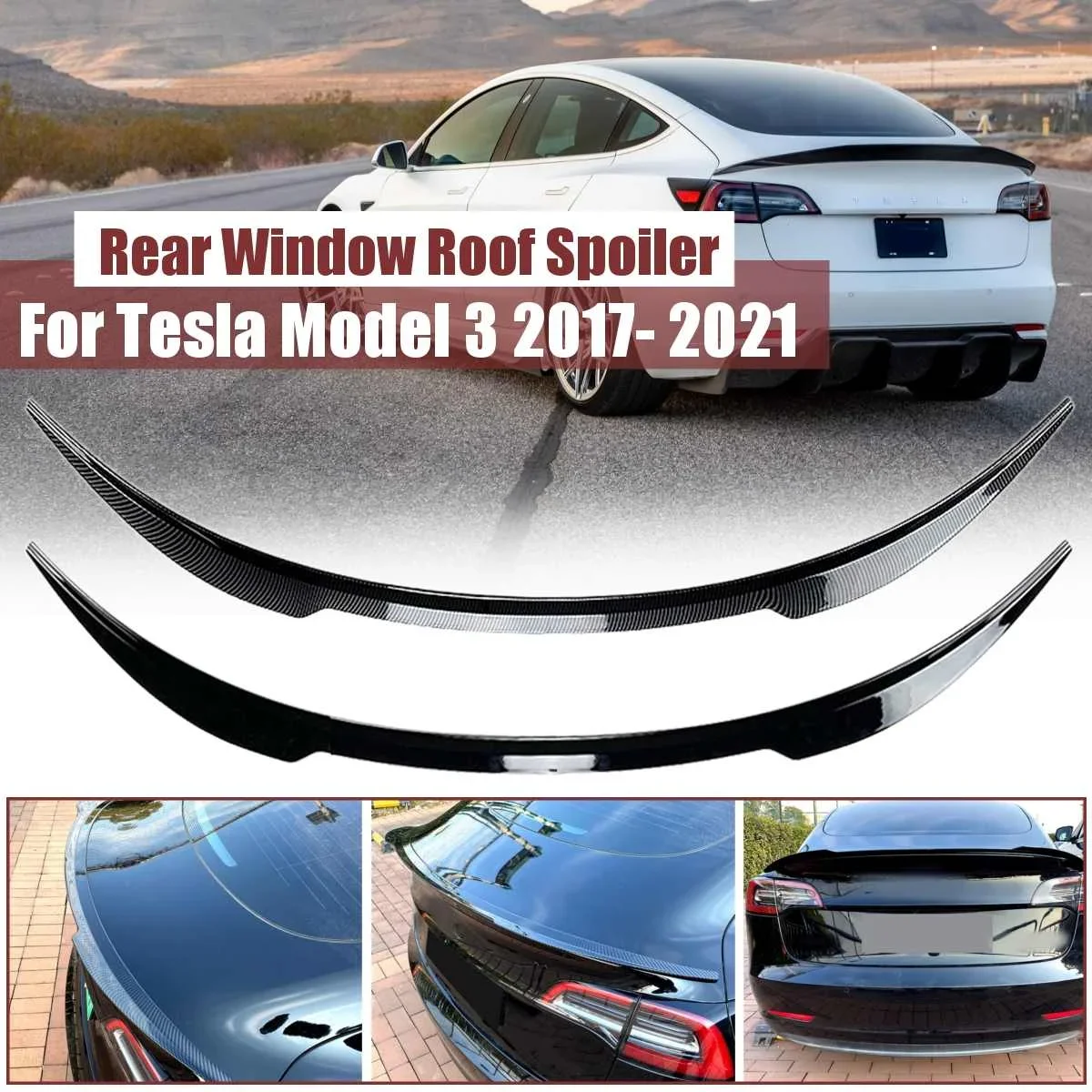 

High Quality Car Rear Spoiler Wing Lip Tail Wing Decoration For Tesla Model 3 2017-2021 Rear Trunk Spoiler Lip Boot Wing Lip