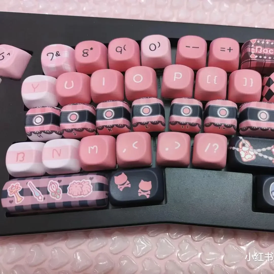 Cute Keycaps Anime MOA Keycaps 142 Keys Gift for Girl Cute Square Thermal Sublimation Mechanical Keyboard 2.25 U 2.75U for Alice