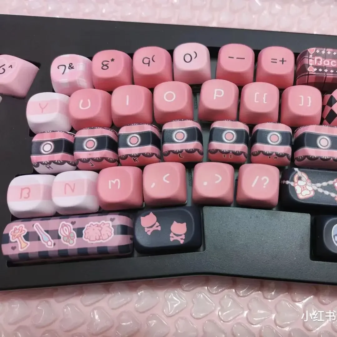 Cute Anime Moa Keycaps For Girls Teclado Mecânico Sublimação Térmica Presente para Alice 142 Chaves 2.25 u 2.75u - Imagem 6