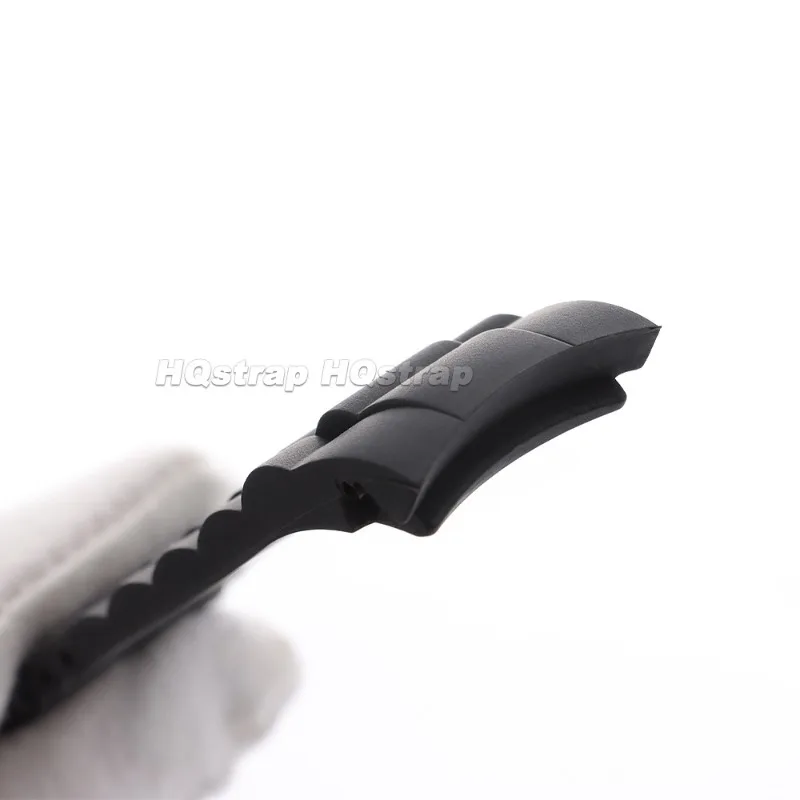 Sport Waterproof Silicone Watch Strap with Deployment Clasp - Curved End Design