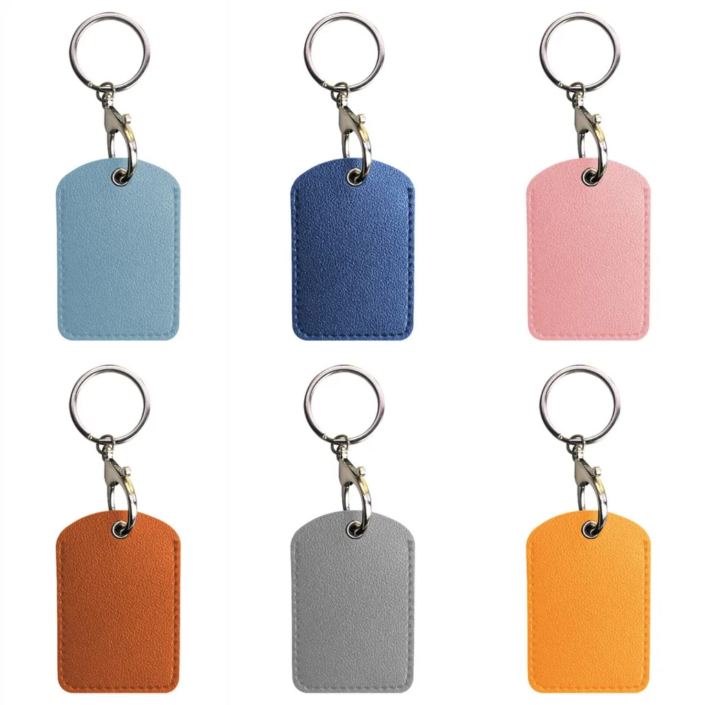 Leather Keychain  Doorlock Key Ring Access Card Bag Induction Waterproof ID Card Case Key Tag Protective Case 6