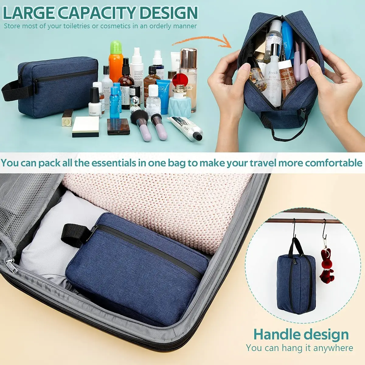 Waterproof Travel Toiletry and Makeup Organizer Bag