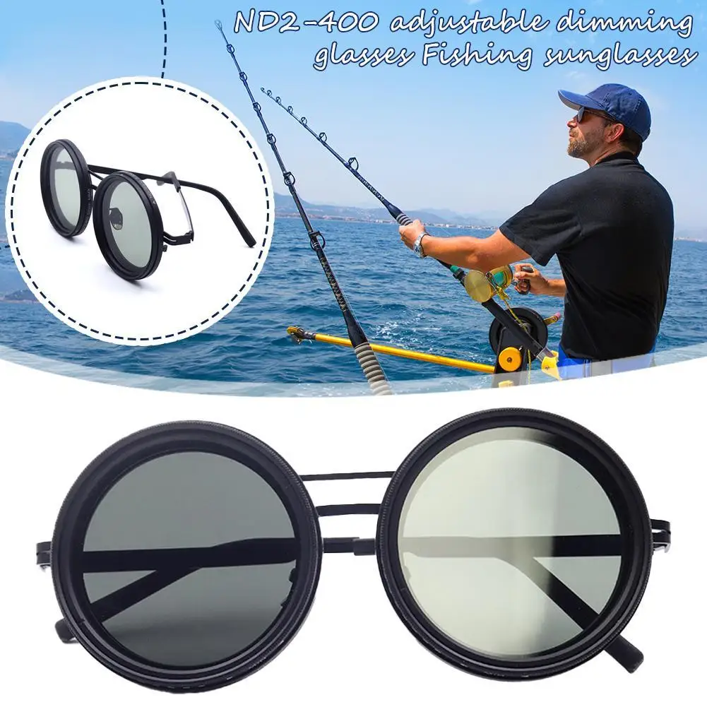 Adjustable Dimming Glasses Fishing Sunglasses UV Anti UV Polarized Sunglasses ND Filter ND2-400