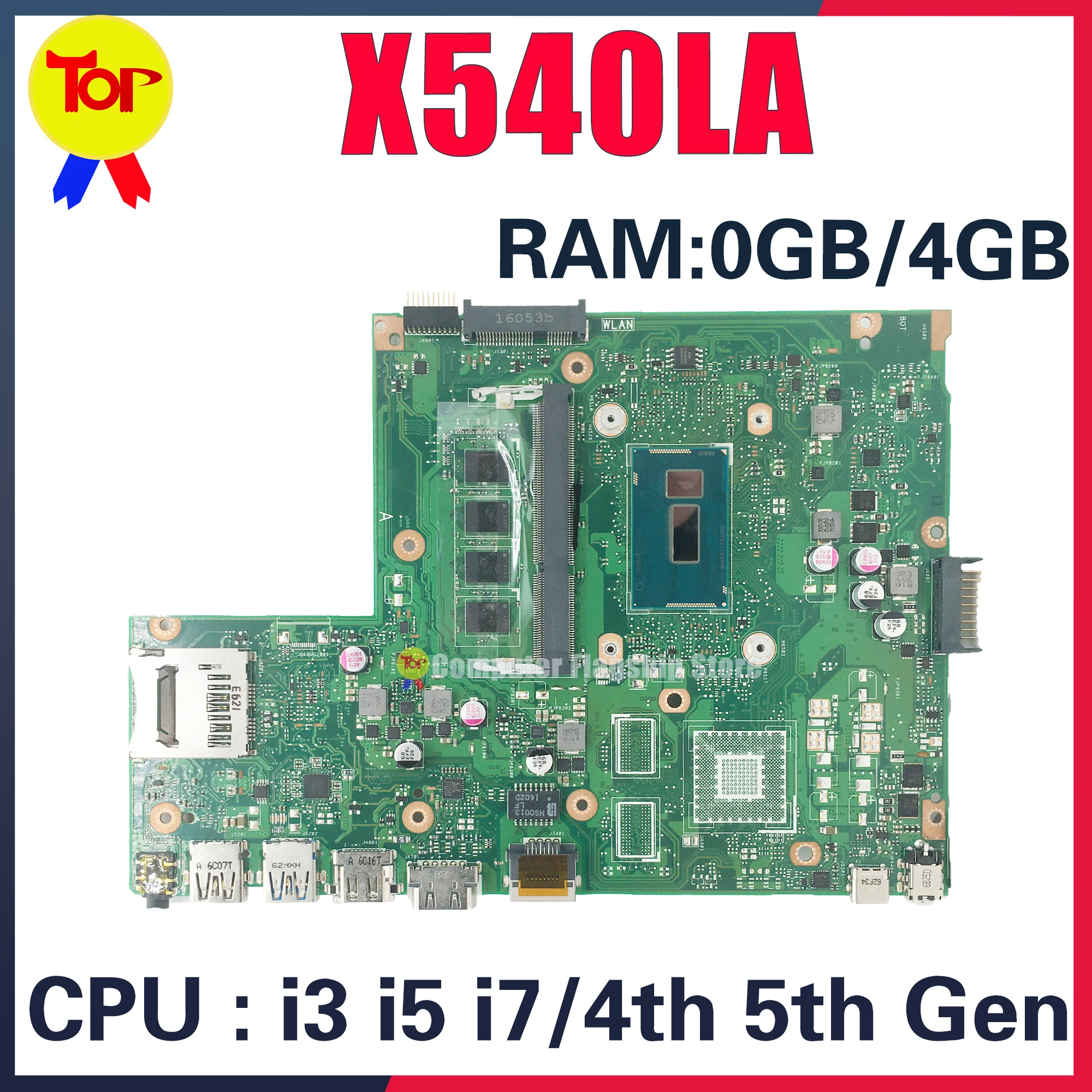 Notebook X540L Mainboard For ASUS VivoBook X540LA A540LA F540LA K540LA R540LA X540LJ Laptop Motherboard i3 i5 i7 0G/4G/RAM UMA