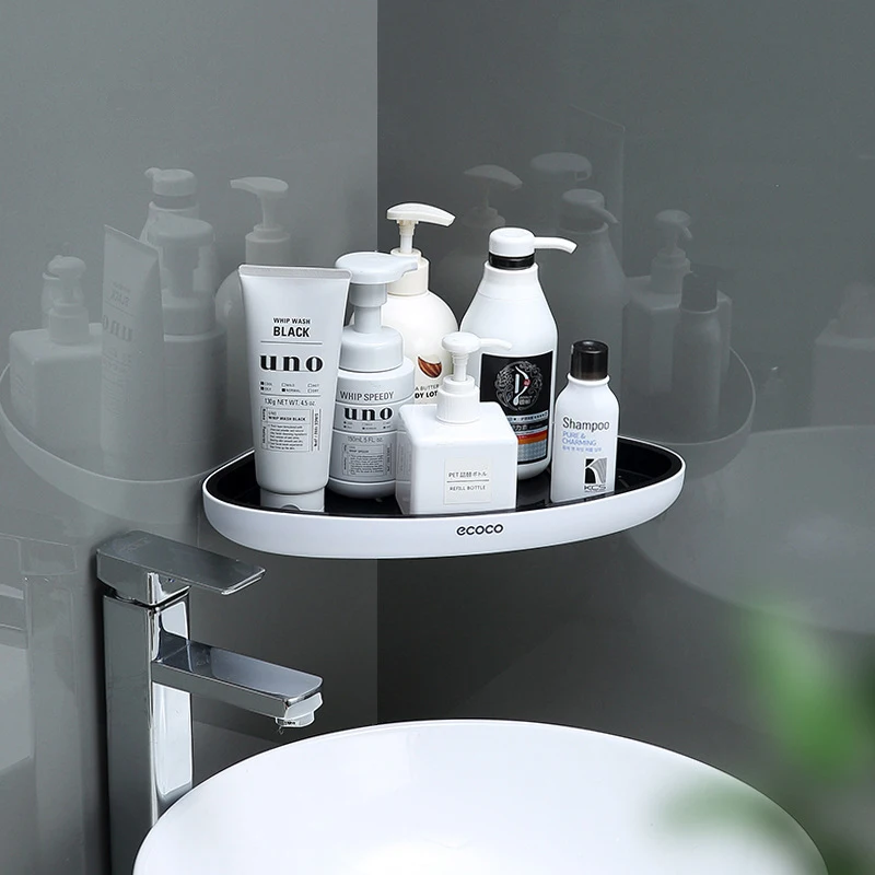 ECOCO Bathroom Shelf Corner Storage Rack No Drill Wall Mounted Shower Shampoo Organizer Kitchen Storage Rack Bathroom Accessory 2