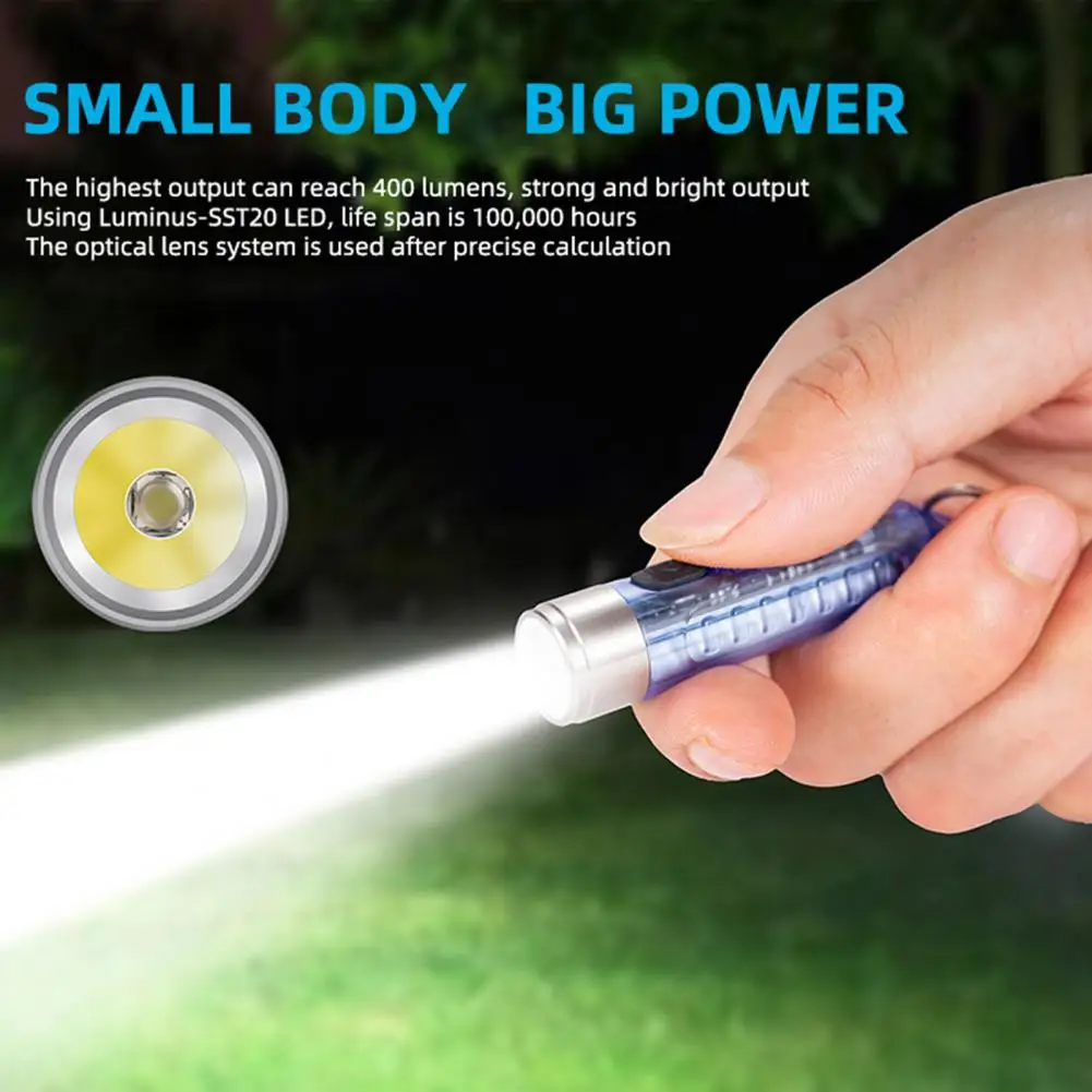 

Keychain Flashlight High Brightness IP66 Rechargeable One-Key Start USB Charging LED Torchlight Emergency Lamp Camping Supplies