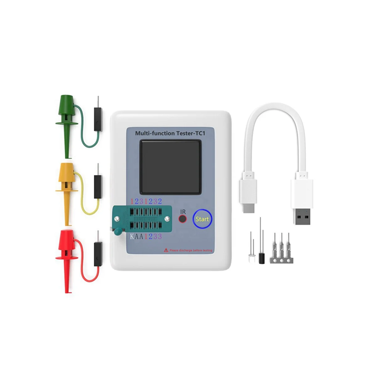 

LCR TC1 1,8 дюймовый TFT ЖК-дисплей мультиметр-Транзистор тестер диодный триодный конденсатор резистор тестер