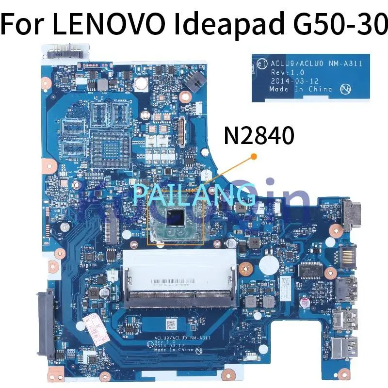 

For LENOVO Ideapad G50-30 N2840 Notebook Mainboard NM-A311 SR1YJ DDR3 Laptop Motherboard