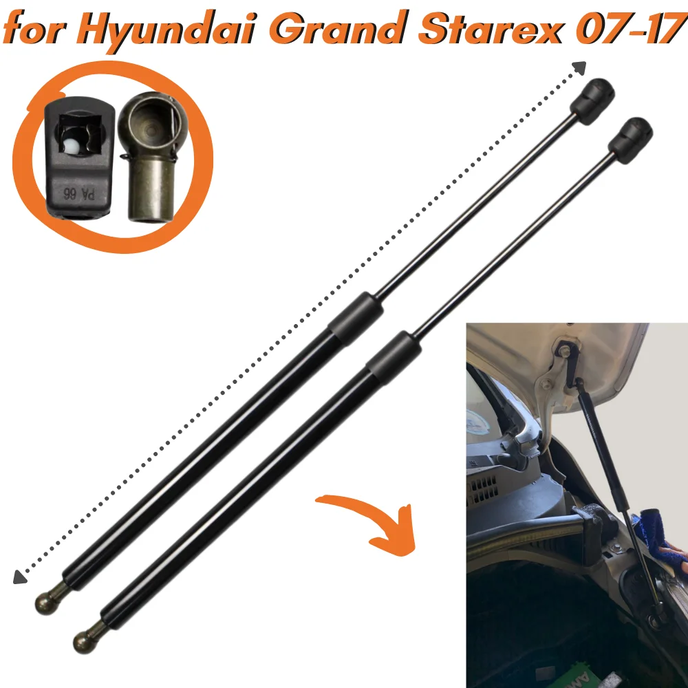 

Qty(2) Hood Struts for Hyundai Grand Starex H1 2007-2017 Front Bonnet Gas Struts Springs Shock Absorbers Lift Supports Arm Bars