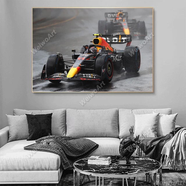 Formule 1 Peinture Abstraite Contemporain F1 Cadre Photo Poster Toile  Decoration