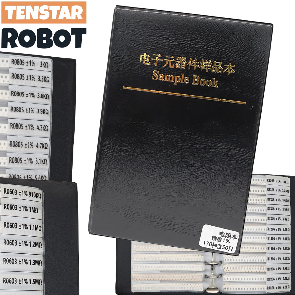 Resistencia 0201 SMD 1/16W, Libro De Muestras, Tolerancia 1 170valuesx50pcs 8500pcs Kit De Resistencia 0r
