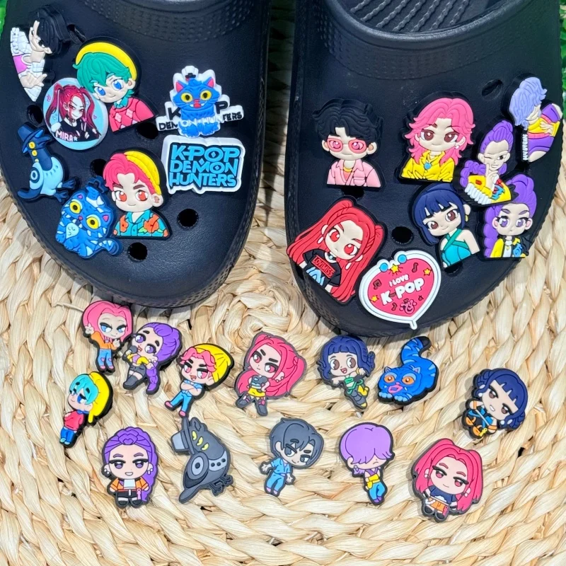 1/13 Stücke Katze Pop Sänger PVC Schuhe Charms Mode Kinder Clogs Schnalle Dekorationen Fit Lieblings Geburtstagsgeschenke – Detail 1